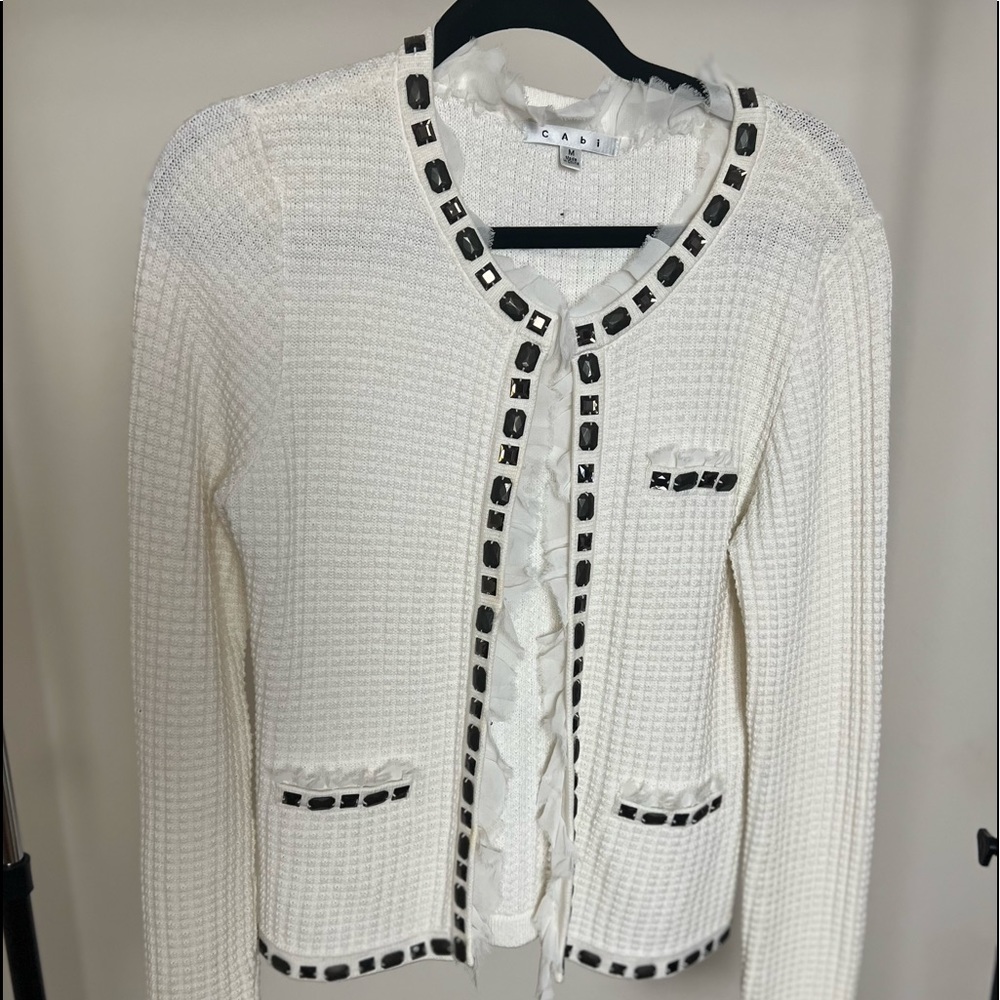 Chic white cotton summer sweater